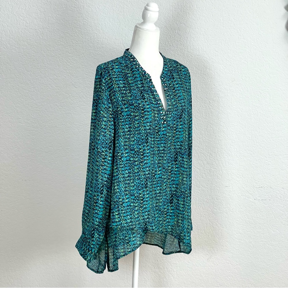 Notations Women's Bandiera Printed Blouse Long Sleeve Size XL - Picture 3 of 10